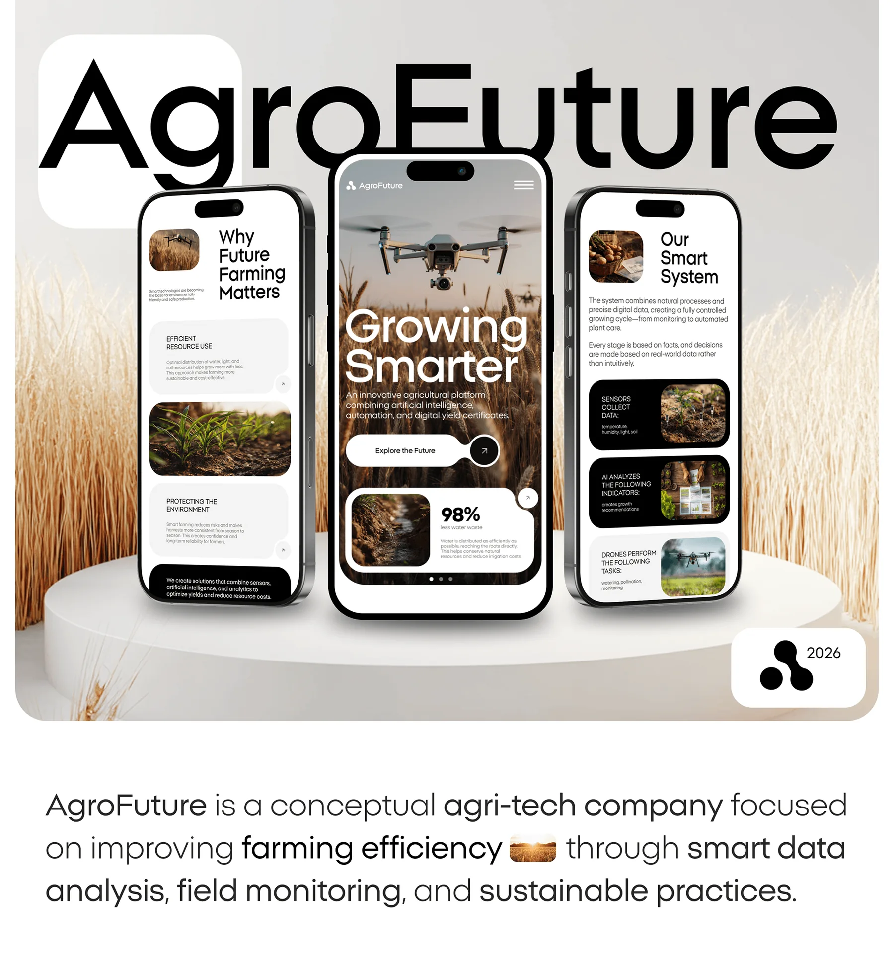 AgroFuture website shown across mobile devices