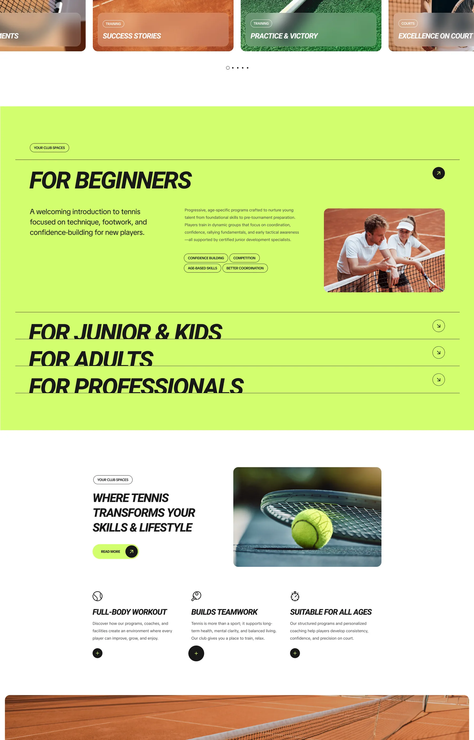 Courto padel page content system