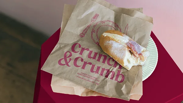 Crunch and Crumb pastry packaging